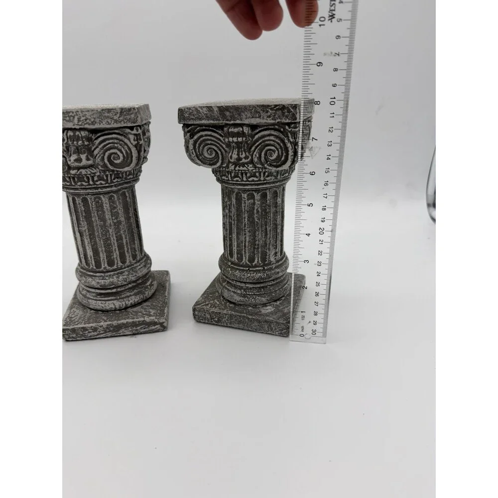 House Parts USA Solid Concrete Roman Pillar Mini Statue Pedestal 8” H